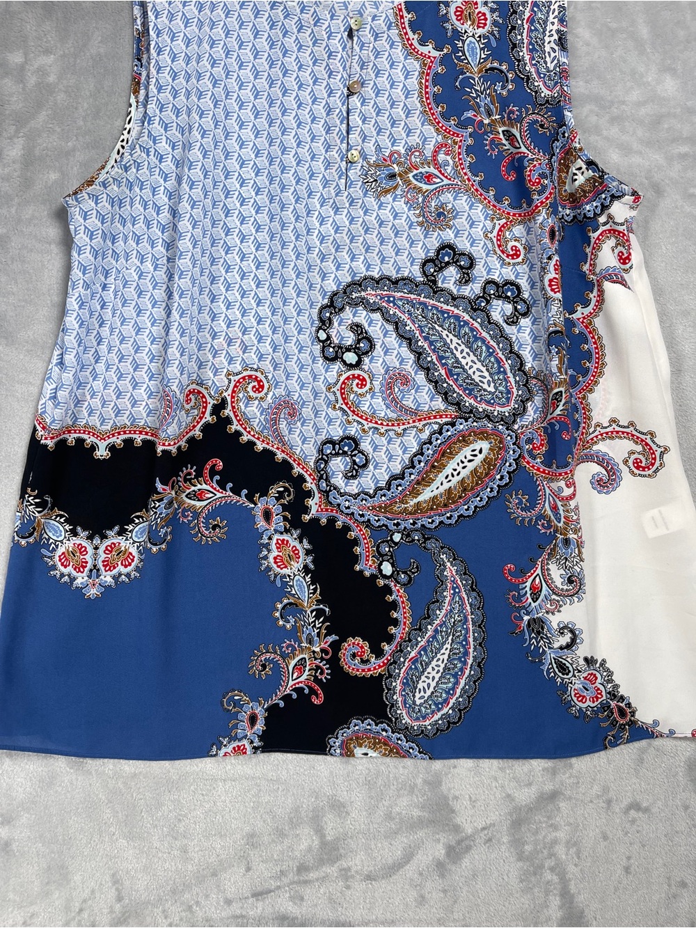 J. Jill Blue Paisley Print Sleeveless Tank - Picture 3 of 5